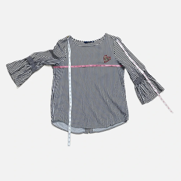 Tom Tailor Blouse Top Size 4 36 Small Stripes Black White Animal Print Heart - Picture 11 of 12